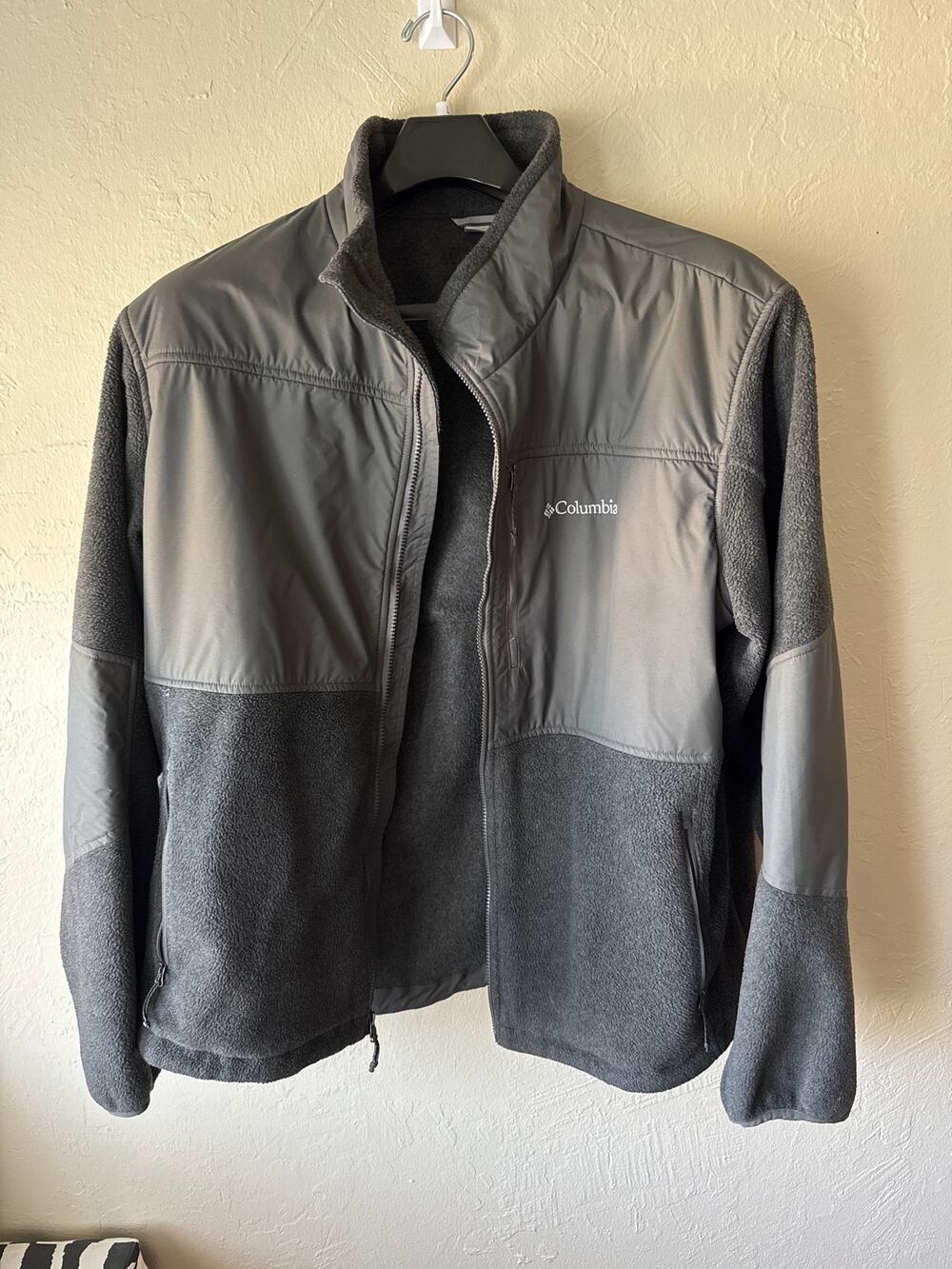 Men's Columbia Gray Fleece Jacket Size XXL